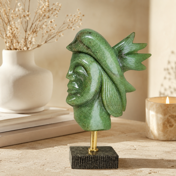 Green Aventurine Shaman | Hand-Carved Gemstone Sculpture