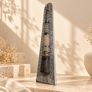 Natural Orthoceras Fossil Tower | Luxury Home Decor