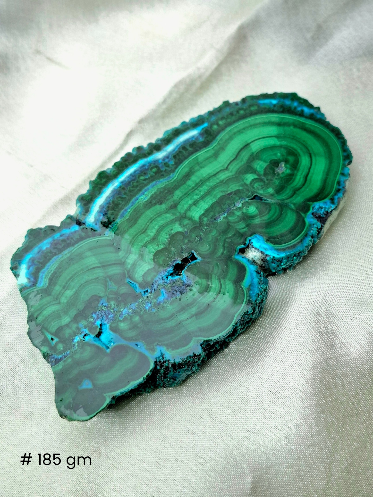 Malachite Azurite Slab – Natural Blue & Green Mineral Specimen | Collector’s Crystal & Home Décor