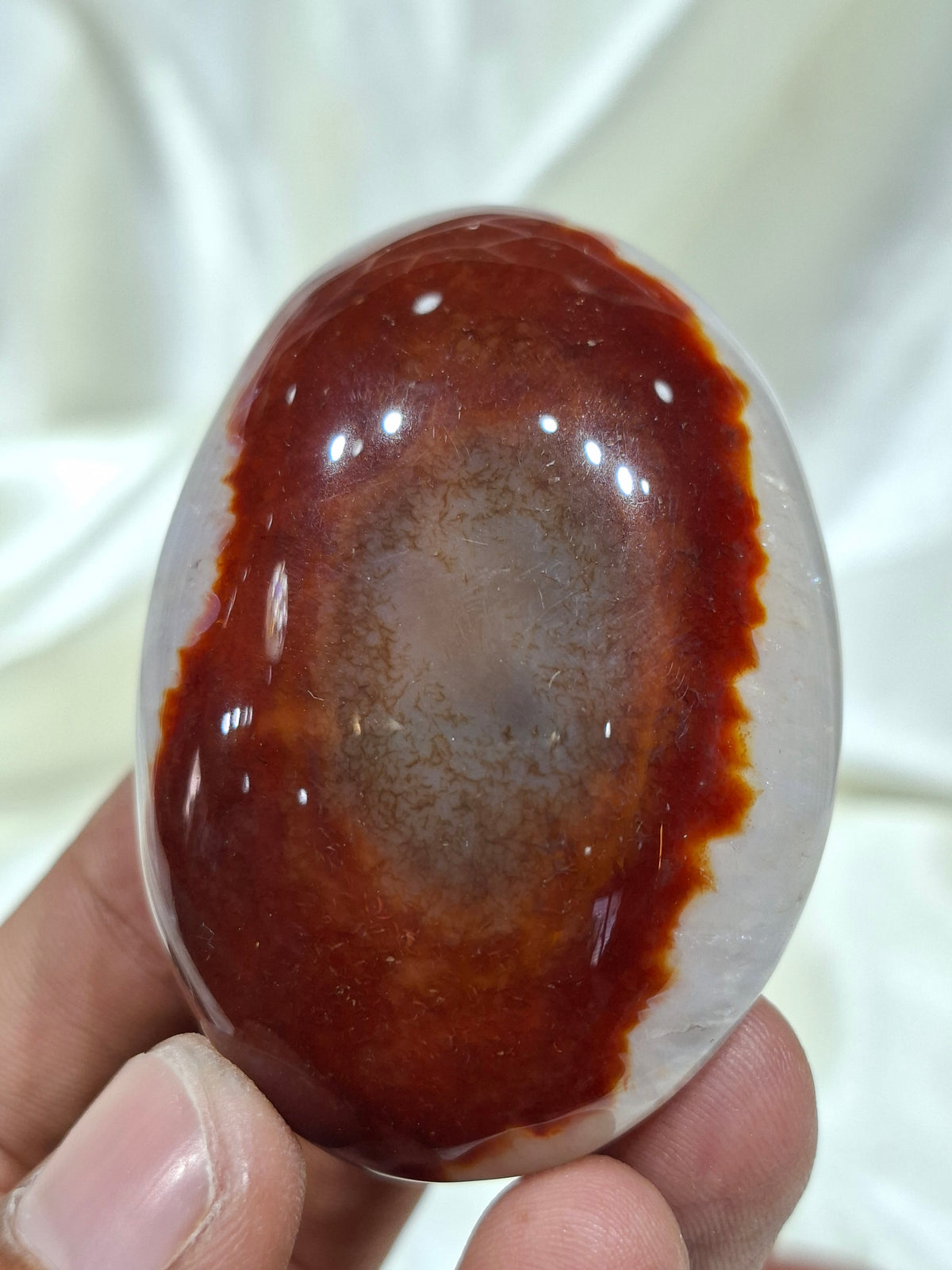 Natural Red Carnelian Palm Stone | Polished Carnelian Crystal