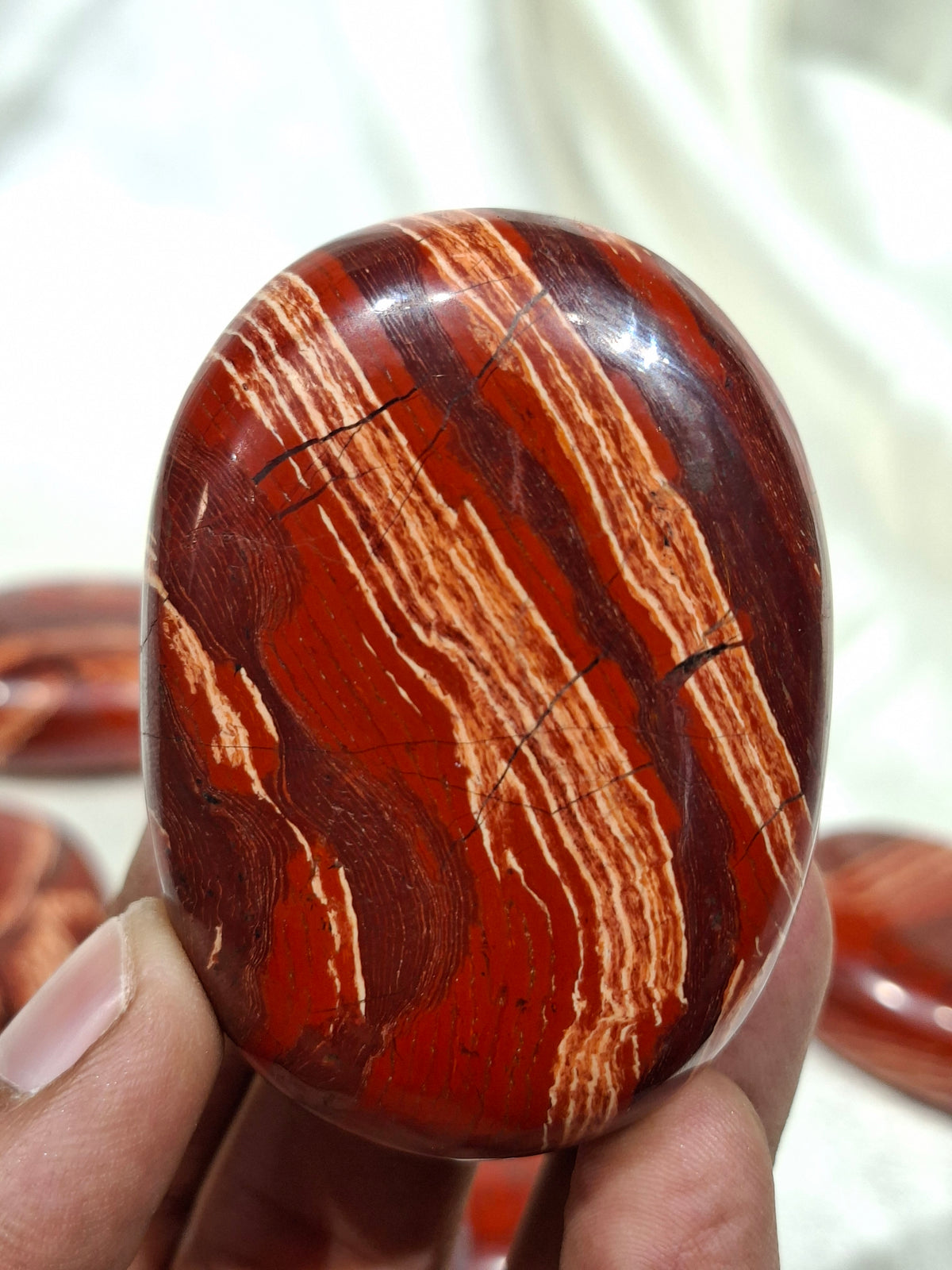 Natural Snake Skin Jasper Palm Stone | Polished Jasper Crystal