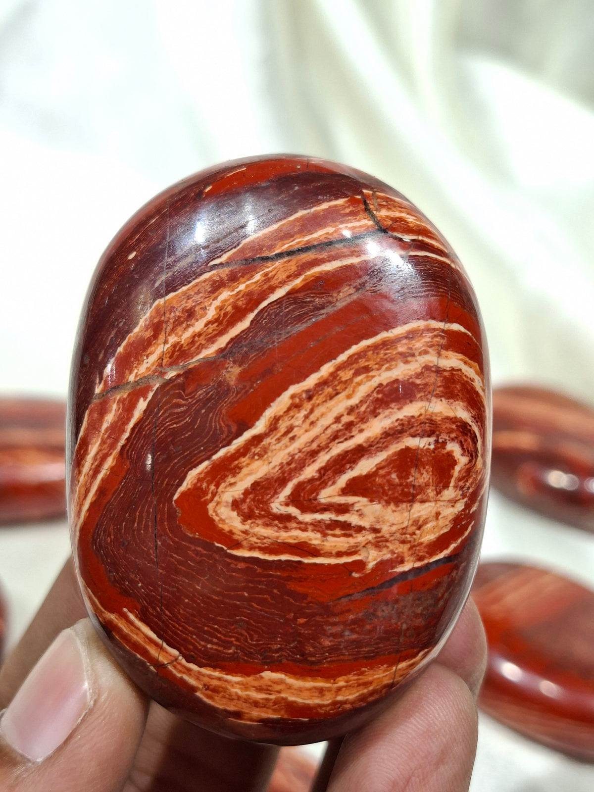 Natural Snake Skin Jasper Palm Stone | Polished Jasper Crystal