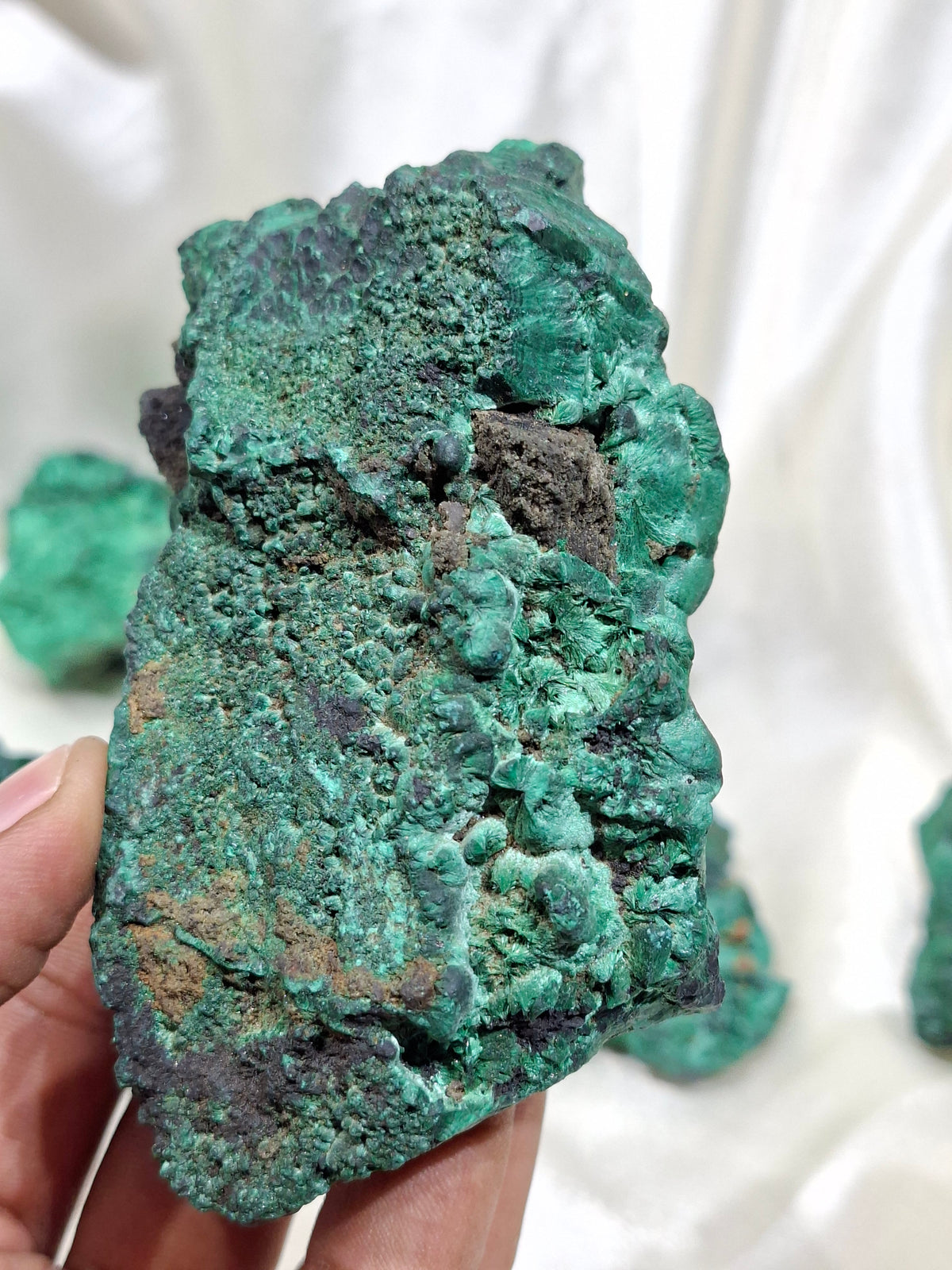 Natural Silk Malachite Raw Crystal Specimen | Rare Green Malachite