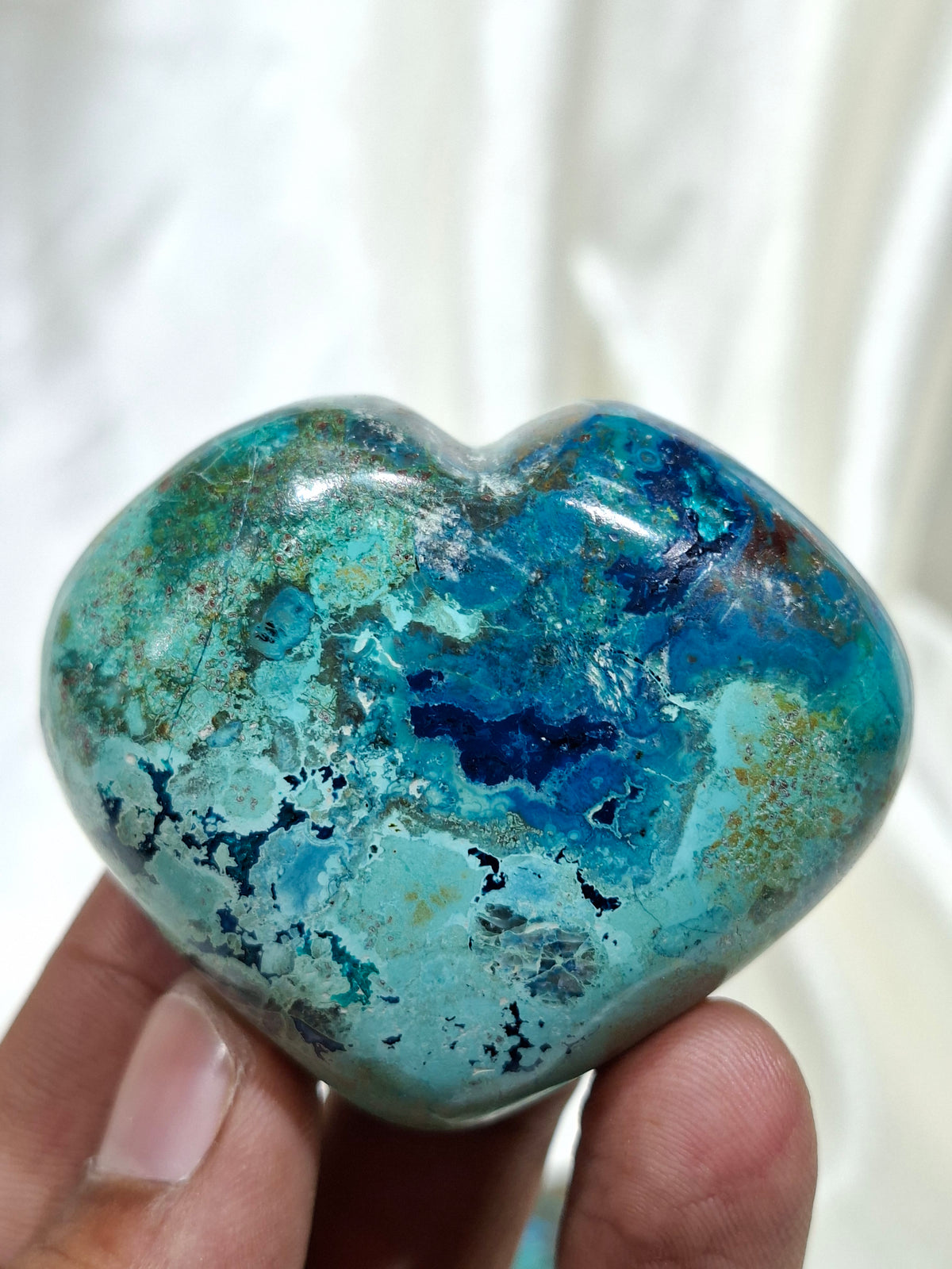 Shattuckite Chrysocolla Puffy Heart | Natural Crystal Heart