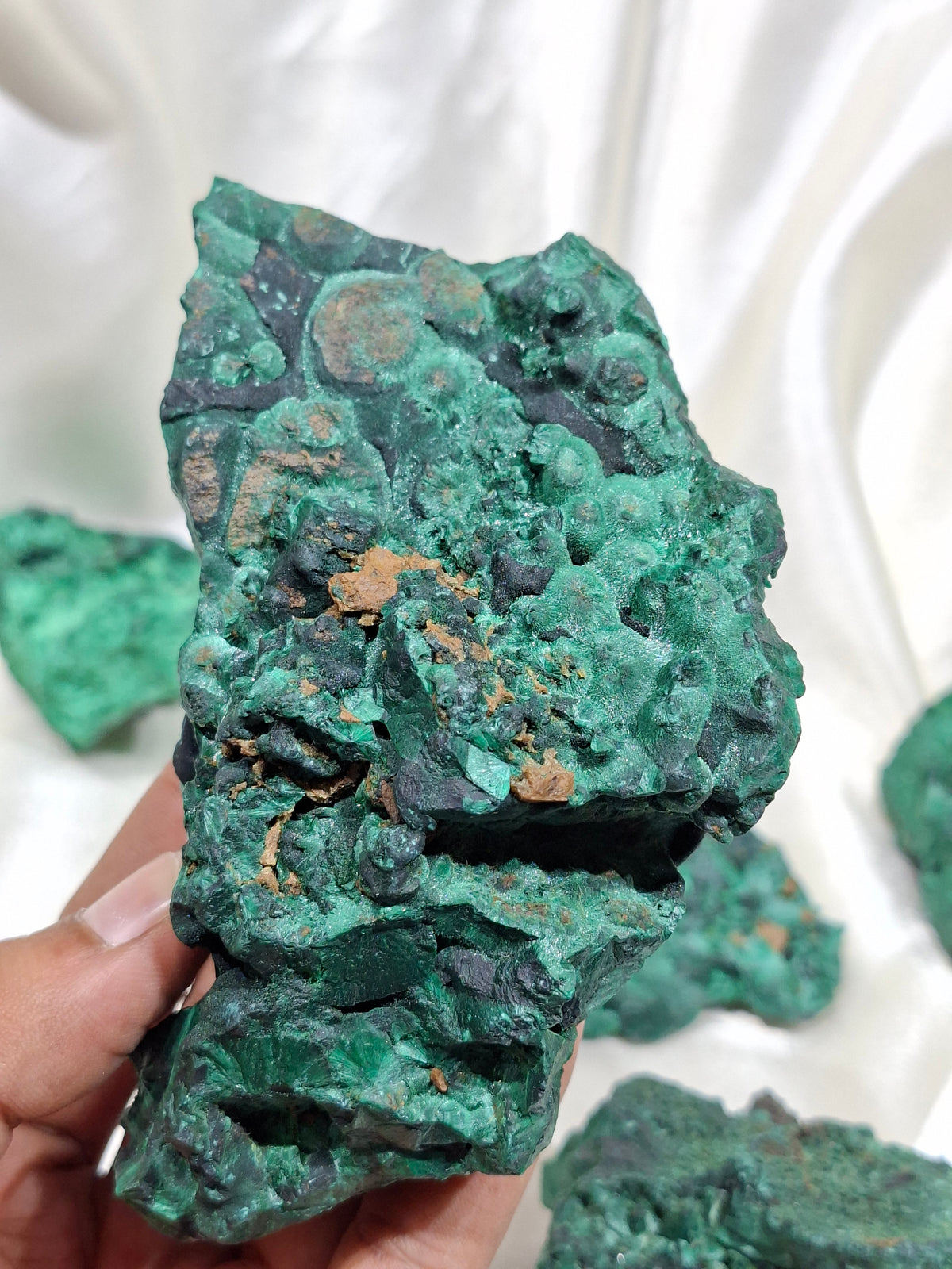 Natural Silk Malachite Raw Crystal Specimen | Rare Green Malachite