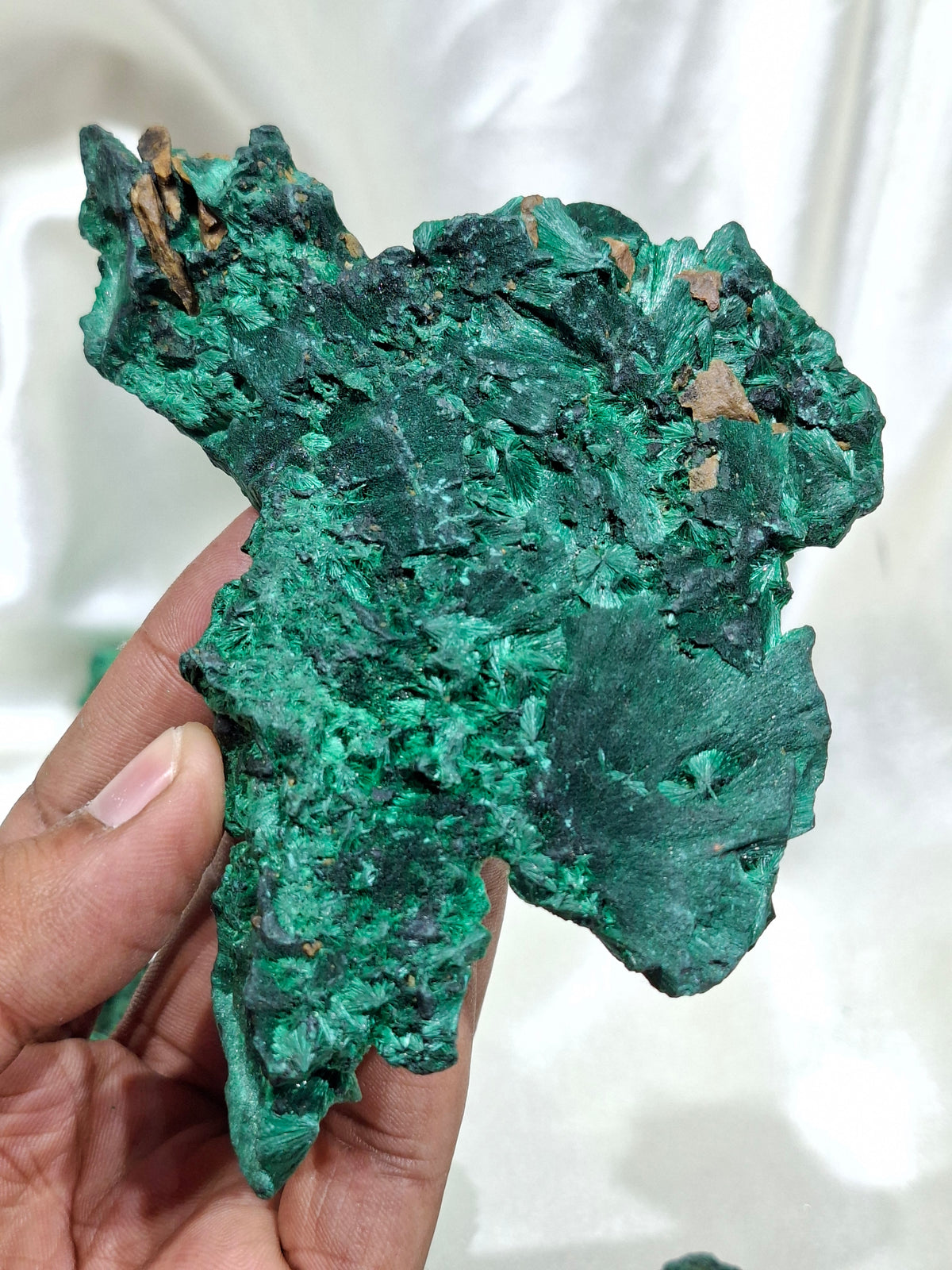 Natural Silk Malachite Raw Crystal Specimen | Rare Green Malachite