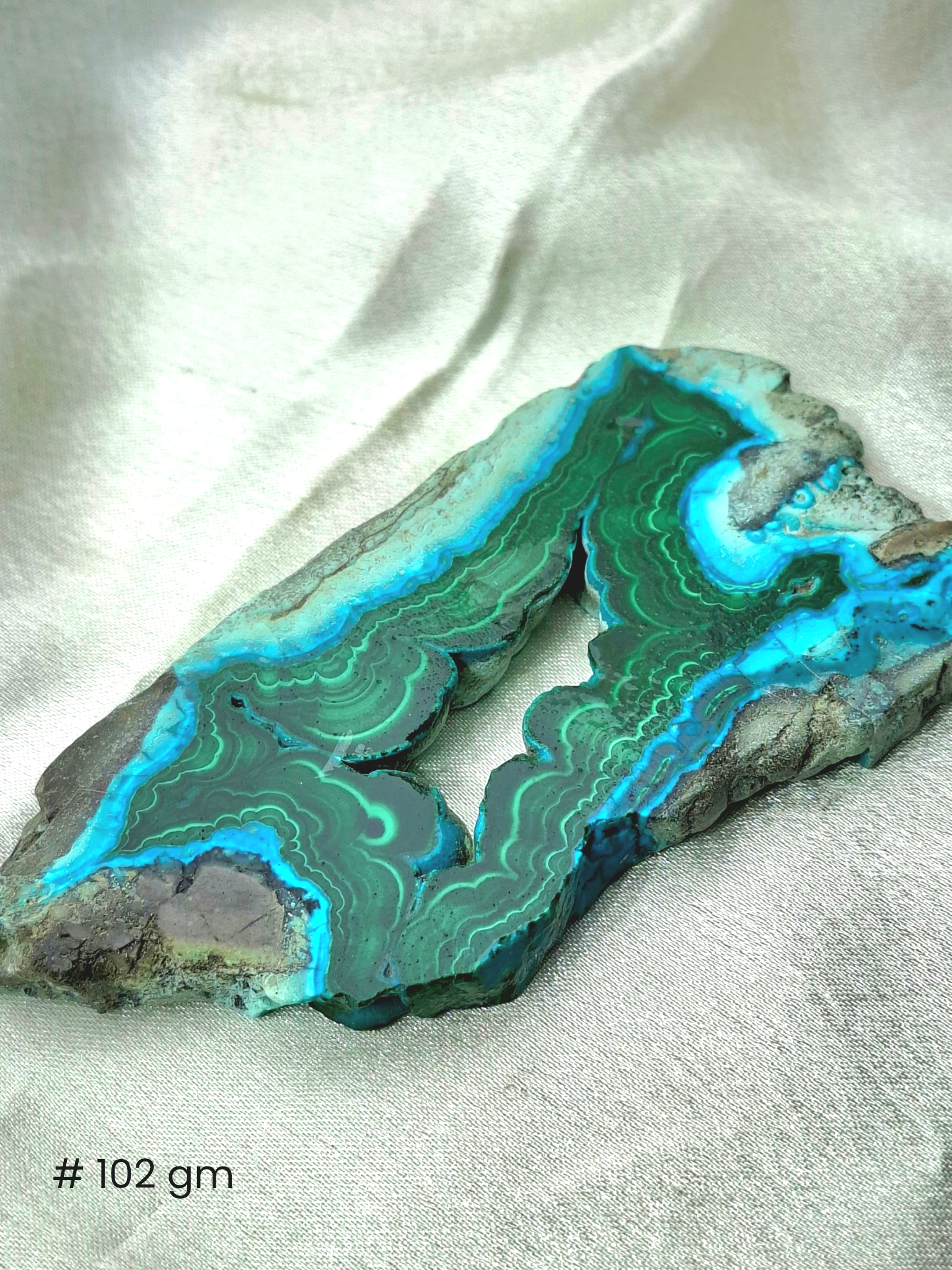Malachite Azurite Slab – Natural Blue & Green Mineral Specimen | Collector’s Crystal & Home Décor