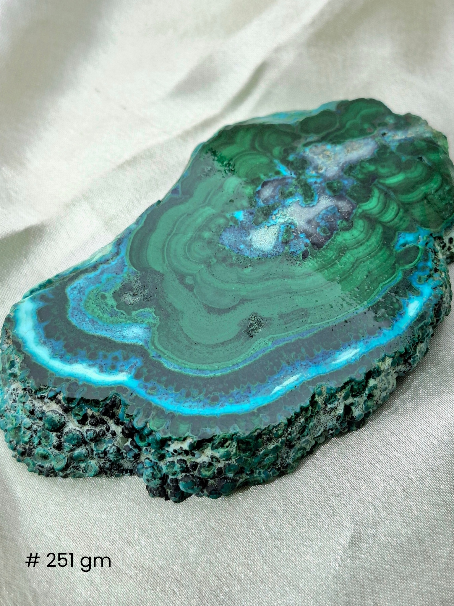 Malachite Azurite Slab – Natural Blue & Green Mineral Specimen | Collector’s Crystal & Home Décor