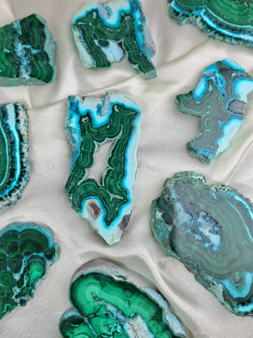 Malachite Azurite Slab – Natural Blue & Green Mineral Specimen | Collector’s Crystal & Home Décor